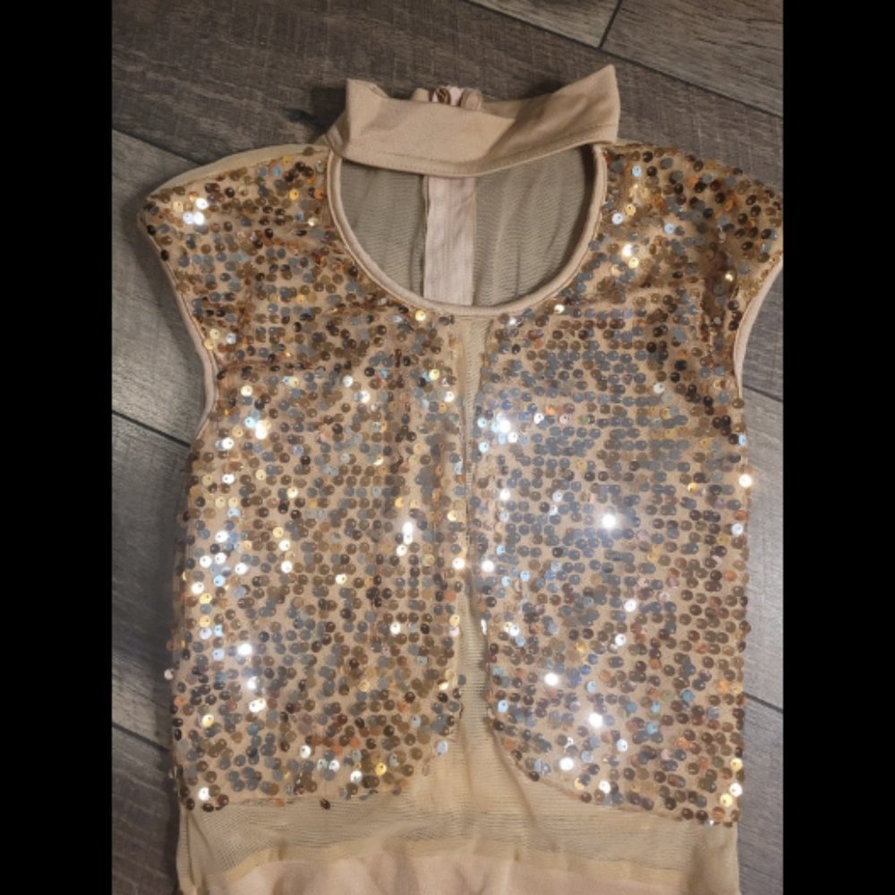 Kelle Teen Gold and Silver Dance Leotard